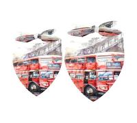 2 Pack Dog Bandana London Red Bus on Paris Street Girl Boy Pet Bibs Dog Scarf Kerchief Washable Bandanas Accessories for Small Medium Large Dogs Puppy Cat Pet