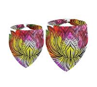 2 Pack Dog Bandana Lotus Flower Mandalas Girl Boy Bibs Dog Scarf Kerchief Accessories for Small Medium Large Dogs Puppy Cat Pet
