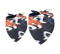 2 Pack Dog Bandana Lovely Red Pandas Girl Boy Bibs Dog Scarf Kerchief Accessories for Small Medium Large Dogs Puppy Cat Pet