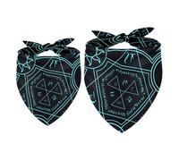 2 Pack Dog Bandana Magic Incantation Circle with Alphabets Girl Boy Bibs Dog Scarf Kerchief Accessories for Small Medium Large Dogs Puppy Cat Pet