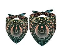 2 Pack Dog Bandana Magical Astrology Symbol Girl Boy Bibs Dog Scarf Kerchief Accessories for Small Medium Large Dogs Puppy Cat Pet