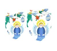 2 Pack Dog Bandana Magical Christmas Angels Snowflakes Pattern Girl Boy Bibs Dog Scarf Kerchief Accessories for Small Medium Large Dogs Puppy Cat Pet