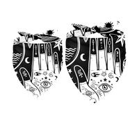 2 Pack Dog Bandana Magical Human Hand Moon and Sun Girl Boy Bibs Dog Scarf Kerchief Accessories for Small Medium Large Dogs Puppy Cat Pet