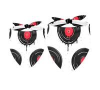 2 Pack Dog Bandana Melted Vinyl Records with Drops Girl Boy Bibs Dog Scarf Kerchief Accessories for Small Medium Large Dogs Puppy Cat Pet