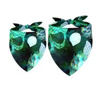 2 Pack Dog Bandana Mermaid Scale Seashells Skulls Girl Boy Bibs Dog Scarf Kerchief Accessories for Small Medium Large Dogs Puppy Cat Pet