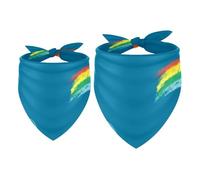 2 Pack Dog Bandana Monkey Driver Heading to the Rainbow Girl Boy Bibs Dog Scarf Kerchief Accessories for Small Medium Large Dogs Puppy Cat Pet