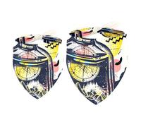 2 Pack Dog Bandana Mountain and Adventure Compass in Bottle Girl Boy Bibs Dog Scarf Kerchief Accessories for Small Medium Large Dogs Puppy Cat Pet