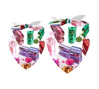 2 Pack Dog Bandana Multicolor Nail Polish Girl Boy Bibs Dog Scarf Kerchief Accessories for Small Medium Large Dogs Puppy Cat Pet