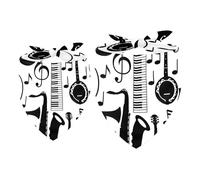 2 Pack Dog Bandana Music Notes Guitar Drum Girl Boy Bibs Dog Scarf Kerchief Accessories for Small Medium Large Dogs Puppy Cat Pet