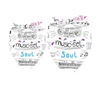 2 Pack Dog Bandana Music Notes Guitar Jazz Drum Girl Boy Bibs Dog Scarf Kerchief Accessories for Small Medium Large Dogs Puppy Cat Pet