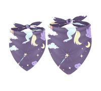 2 Pack Dog Bandana Myth Unicorns Rainbow Cloud Magic Girl Boy Bibs Dog Scarf Kerchief Accessories for Small Medium Large Dogs Puppy Cat Pet