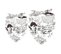 2 Pack Dog Bandana Nautical Anchor Wind Rose Sailboat Compass Adventure Girl Boy Bibs Dog Scarf Kerchief Accessories for Small Medium Large Dogs Puppy Cat Pet