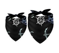 2 Pack Dog Bandana Nautical Anchors Ship Wheels Girl Boy Bibs Dog Scarf Kerchief Accessories for Small Medium Large Dogs Puppy Cat Pet