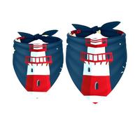 2 Pack Dog Bandana Night Lighthouse Girl Boy Bibs Dog Scarf Kerchief Accessories for Small Medium Large Dogs Puppy Cat Pet