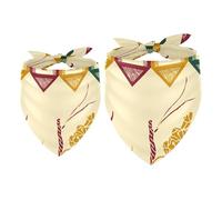 2 Pack Dog Bandana Noel Deer and Berries Branches Girl Boy Bibs Dog Scarf Kerchief Accessories for Small Medium Large Dogs Puppy Cat Pet