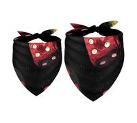 2 Pack Dog Bandana Number Four Dices Girl Boy Bibs Dog Scarf Kerchief Accessories for Small Medium Large Dogs Puppy Cat Pet