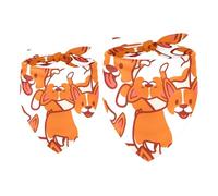 2 Pack Dog Bandana Orange Corgi Dog Pattern Cartoon Girl Boy Bibs Dog Scarf Kerchief Accessories for Small Medium Large Dogs Puppy Cat Pet