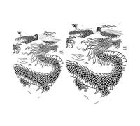 2 Pack Dog Bandana Oriental Traditional Dragon Pattern Girl Boy Bibs Dog Scarf Kerchief Accessories for Small Medium Large Dogs Puppy Cat Pet