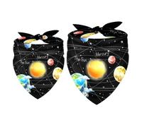 2 Pack Dog Bandana Outer Space Planets Uranus Girl Boy Bibs Dog Scarf Kerchief Accessories for Small Medium Large Dogs Puppy Cat Pet