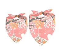 2 Pack Dog Bandana Owls Standing Gifts Branch Girl Boy Bibs Dog Scarf Kerchief Accessories for Small Medium Large Dogs Puppy Cat Pet