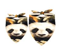 2 Pack Dog Bandana Panda Hiding Behind Sunflowers Girl Boy Pet Bibs Dog Scarf Kerchief Washable Bandanas Accessories for Small Medium Large Dogs Puppy Cat Pet