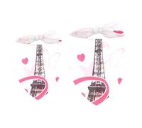 2 Pack Dog Bandana Paris Eiffel Tower with Butterfly Girl Boy Bibs Dog Scarf Kerchief Accessories for Small Medium Large Dogs Puppy Cat Pet