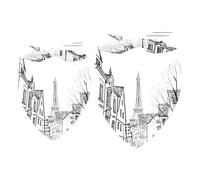 2 Pack Dog Bandana Paris Street Houses with Eiffel Tower Girl Boy Bibs Dog Scarf Kerchief Accessories for Small Medium Large Dogs Puppy Cat Pet