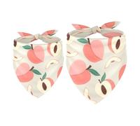 2 Pack Dog Bandana Peach Slices Girl Boy Bibs Dog Scarf Kerchief Accessories for Small Medium Large Dogs Puppy Cat Pet