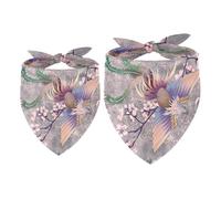 2 Pack Dog Bandana Phoenix Cherry Rose Flower Girl Boy Bibs Dog Scarf Kerchief Accessories for Small Medium Large Dogs Puppy Cat Pet