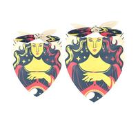 2 Pack Dog Bandana Pretty Fortune Teller Holds Crystal Ball Girl Boy Bibs Dog Scarf Kerchief Accessories for Small Medium Large Dogs Puppy Cat Pet