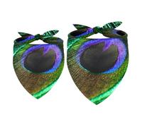 2 Pack Dog Bandana Pretty Peacock Feather Girl Boy Bibs Dog Scarf Kerchief Accessories for Small Medium Large Dogs Puppy Cat Pet