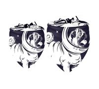 2 Pack Dog Bandana Pug in Astronaut Helmet Girl Boy Bibs Dog Scarf Kerchief Accessories for Small Medium Large Dogs Puppy Cat Pet