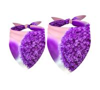 2 Pack Dog Bandana Purple Onion Flower Girl Boy Bibs Dog Scarf Kerchief Accessories for Small Medium Large Dogs Puppy Cat Pet