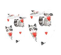 2 Pack Dog Bandana Raccoon Holding a Heart in His Hands Girl Boy Bibs Dog Scarf Kerchief Accessories for Small Medium Large Dogs Puppy Cat Pet