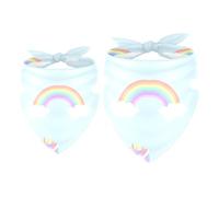 2 Pack Dog Bandana Rainbow Unicorm Clouds Rain Umbrella Girl Boy Bibs Dog Scarf Kerchief Accessories for Small Medium Large Dogs Puppy Cat Pet