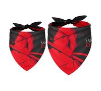 2 Pack Dog Bandana Red Japanese Samurai Clans Warrior Splash Girl Boy Bibs Dog Scarf Kerchief Accessories for Small Medium Large Dogs Puppy Cat Pet