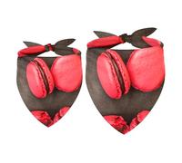 2 Pack Dog Bandana Red Macaron Girl Boy Bibs Dog Scarf Kerchief Accessories for Small Medium Large Dogs Puppy Cat Pet