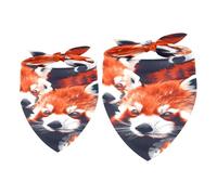 2 Pack Dog Bandana Red Pandas Animal Girl Boy Bibs Dog Scarf Kerchief Accessories for Small Medium Large Dogs Puppy Cat Pet