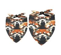 2 Pack Dog Bandana Red Pandas Girl Boy Bibs Dog Scarf Kerchief Accessories for Small Medium Large Dogs Puppy Cat Pet