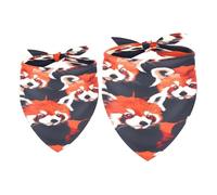 2 Pack Dog Bandana Red Pandas Girl Boy Bibs Dog Scarf Kerchief Accessories for Small Medium Large Dogs Puppy Cat Pet