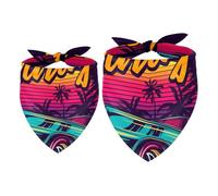 2 Pack Dog Bandana Retro American Muscle Car Girl Boy Bibs Dog Scarf Kerchief Accessories for Small Medium Large Dogs Puppy Cat Pet