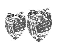2 Pack Dog Bandana Retro Cassette Tape Girl Boy Bibs Dog Scarf Kerchief Accessories for Small Medium Large Dogs Puppy Cat Pet
