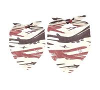 2 Pack Dog Bandana Retro War Plane and Airplane Girl Boy Bibs Dog Scarf Kerchief Accessories for Small Medium Large Dogs Puppy Cat Pet