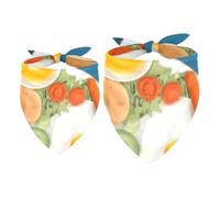 2 Pack Dog Bandana Rich Nutrition Breakfast Girl Boy Bibs Dog Scarf Kerchief Accessories for Small Medium Large Dogs Puppy Cat Pet