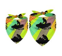2 Pack Dog Bandana Riding Motor Man Pattern Girl Boy Bibs Dog Scarf Kerchief Accessories for Small Medium Large Dogs Puppy Cat Pet