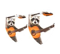 2 Pack Dog Bandana Rock Raccoon with Acoustic Guitar Girl Boy Bibs Dog Scarf Kerchief Accessories for Small Medium Large Dogs Puppy Cat Pet