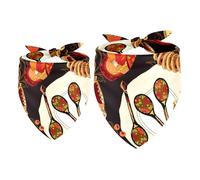 2 Pack Dog Bandana Russian Matryoshka and Cuisine Food Girl Boy Bibs Dog Scarf Kerchief Accessories for Small Medium Large Dogs Puppy Cat Pet