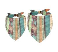 2 Pack Dog Bandana Rustic Wooden Board Girl Boy Bibs Dog Scarf Kerchief Accessories for Small Medium Large Dogs Puppy Cat Pet