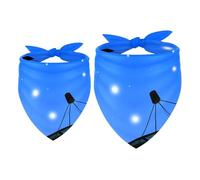 2 Pack Dog Bandana Satellite Dish Girl Boy Bibs Dog Scarf Kerchief Accessories for Small Medium Large Dogs Puppy Cat Pet