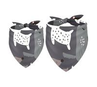 2 Pack Dog Bandana Scandinavian Dogs Girl Boy Bibs Dog Scarf Kerchief Accessories for Small Medium Large Dogs Puppy Cat Pet
